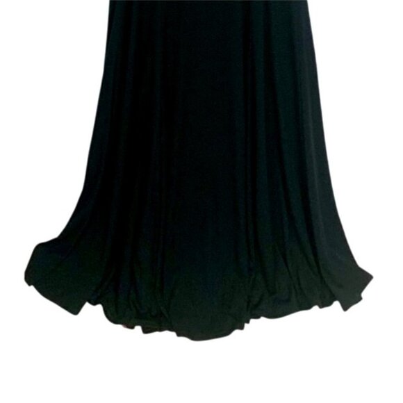 VTG City Triangles Black Maxi Slip Dress Pink Trim Size L Y2K Flowy Prom - Picture 7 of 9